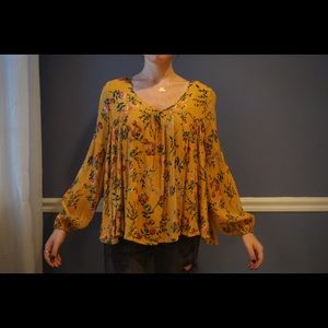 Altar’d state yellow floral blouse
